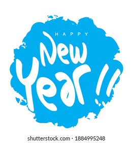 Happy New Year text design for greeting card, calendar or any design. 2021 happy new year design template. . Vector illustration