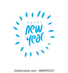 Happy New Year text design for greeting card, calendar or any design. 2021 happy new year design template. . Vector illustration