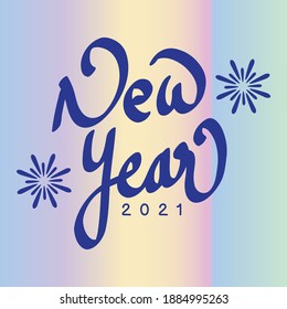 Alles Gute zum Neujahrstext für Grußkarte, Kalender oder Design. 2021 Happy New Year Design Template. . Vektorgrafik