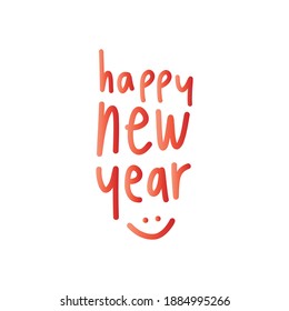 Happy New Year text design for greeting card, calendar or any design. 2021 happy new year design template. . Vector illustration