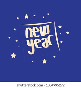 Happy New Year text design for greeting card, calendar or any design. 2021 happy new year design template. . Vector illustration