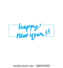 Diseño de texto de Año Nuevo Feliz para tarjeta de felicitación, calendario o cualquier diseño. 2021 feliz plantilla de diseño de año nuevo. ... Ilustración del vector