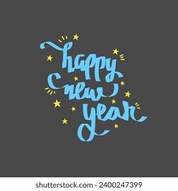 happy new year text design illustration suitable for new year template, decoration, sticker