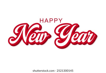 Happy New Year text design vector