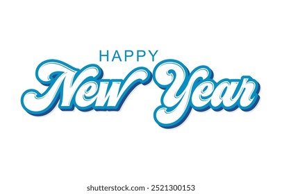 Vetor de design de texto feliz Ano Novo