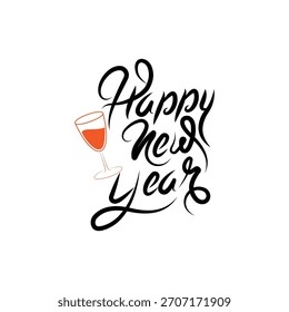 Happy new year text design