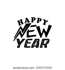 Happy new year text design
