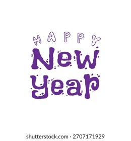 Feliz ano novo design de texto