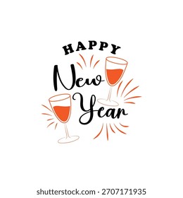 Feliz ano novo design de texto