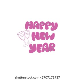 Happy new year text design