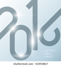 Happy New Year Text Design. Vector Illustration