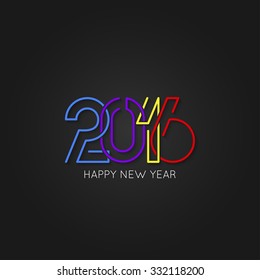 happy new year text design vector background