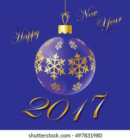 Happy New Year , text design. Vector greeting illustration with golden numbers