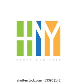 Happy New Year text design. Vector greeting illustration with lettering
