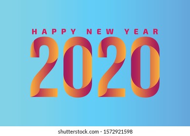 Happy New Year Text Effect And Background Vector