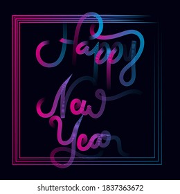 Happy new year text effect. Holiday design.