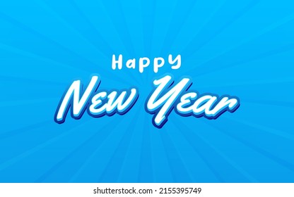 Feliz año nuevo efecto de texto 3d estilo 
