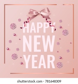 happy new year text flat design
