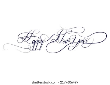 Happy New Year text font vector image