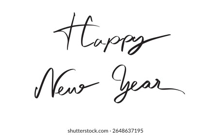 happy new year text font calligraphy hand written lettering script black color object sign symbol 2026 2027 2025 time happy new year merry christmas xmas december countdown happy new year 2026 event 