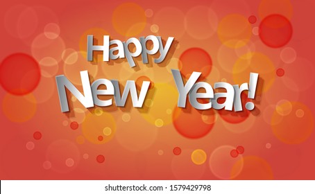 Happy New Year text greeting card, gift card Vector background