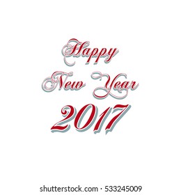 Happy New Year text for greeting card and poster. Vector lettering for gift. Typography design concept. Calligraphy font style.