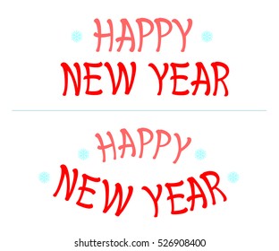  Happy new year  text image  and diversified design  .Vector illustration.Red on  white.