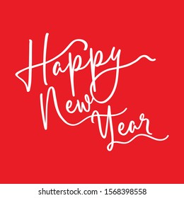 happy new year text on red background