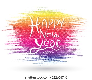 Happy new year text on colours background. Vector illustration. can use for poster, printing, web, calendar.
