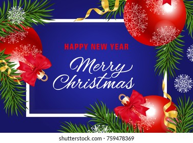 Happy New Year text on blue background