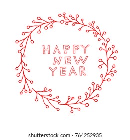 Happy New Year Text. Ready for cards or posters. Vector Illustration