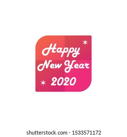 Happy new year text template vector
