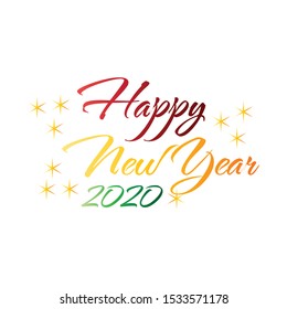 Happy new year text template vector