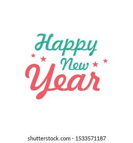 Happy new year text template vector