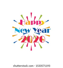 Happy new year text template vector