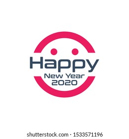 Happy new year text template vector
