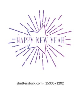 Happy new year text template vector