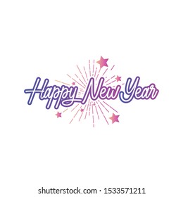 Happy new year text template vector
