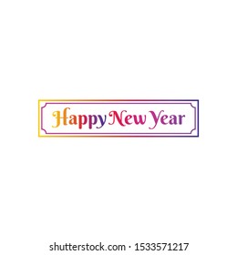 Happy new year text template vector