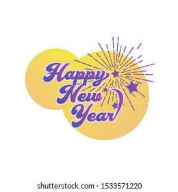 Happy new year text template vector