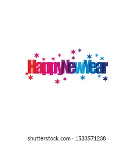 Happy new year text template vector