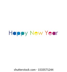 Happy new year text template vector