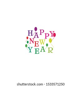 Happy new year text template vector