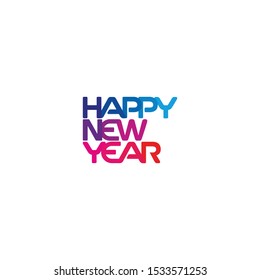 Happy new year text template vector