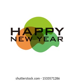 Happy new year text template vector