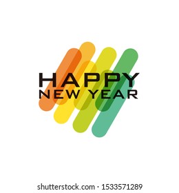 Happy new year text template vector
