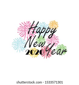 Happy new year text template vector