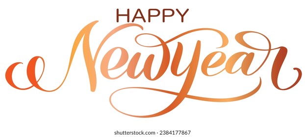 Happy new year text typography vector eps