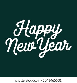 Happy new year text typography, New Year text logo template with bold font written in vector design	
