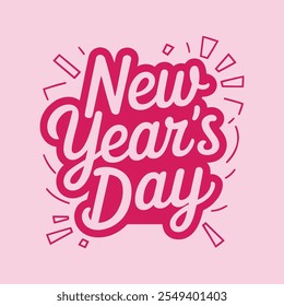 Happy new year text typography New Year text logo template with bold font written in vector design
